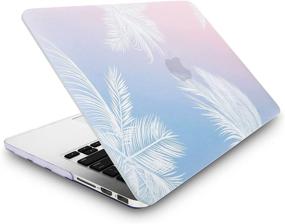 img 2 attached to KECC Compatible With MacBook Air 13 Inch Case (2010-2017 Release) A1369/A1466 Plastic Hard Shell Keyboard Cover Sleeve (Blue Feather)