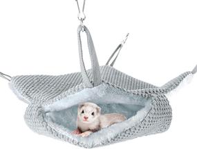 img 2 attached to 🐾 Niteangel Pet Hammock Swing Snuggle Sack for Ferret Rats Sugar Glider Squirrels - Comfy Napping Bed Pocket