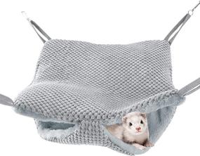 img 1 attached to 🐾 Niteangel Pet Hammock Swing Snuggle Sack for Ferret Rats Sugar Glider Squirrels - Comfy Napping Bed Pocket