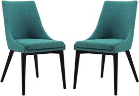 img 4 attached to 🪑 Modway Viscount Teal Upholstered Mid-Century Modern Kitchen & Dining Room Chairs