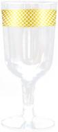 clear plastic wine glass gold logo