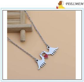 img 2 attached to FEELMEM Dinosaur Necklace Girlfriend Anniversary