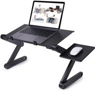 🖥️ rainbean adjustable laptop desk: portable lap desk with mouse pad, ergonomic design for bed, workstation, and standing desk logo