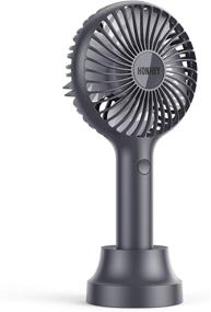 img 4 attached to 💨 HonHey Handheld Fan Portable: USB Rechargeable, 3 Speed Personal Desk Table Fan with Base – Ideal Makeup Eyelash Fan for Women, Girls, and Kids - Up to 12 Hours Operation Outdoors