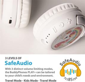 img 1 attached to 🎧 ONANOFF BuddyPhones Play+ - Wireless Bluetooth Kids Headphones, 20-Hour Battery Life, Volume-Limiting, 3 Volume Settings, StudyMode with Voice Enhancement, Answer/Playback Button, BuddyLink Cable, Rose Pink