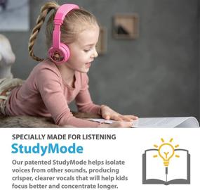 img 2 attached to 🎧 ONANOFF BuddyPhones Play+ - Wireless Bluetooth Kids Headphones, 20-Hour Battery Life, Volume-Limiting, 3 Volume Settings, StudyMode with Voice Enhancement, Answer/Playback Button, BuddyLink Cable, Rose Pink