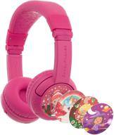 🎧 onanoff buddyphones play+ - wireless bluetooth kids headphones, 20-hour battery life, volume-limiting, 3 volume settings, studymode with voice enhancement, answer/playback button, buddylink cable, rose pink logo