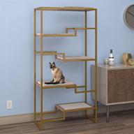 🐱 refined feline metropolitan cat condo: modern furniture for multiple cats with stepped platforms logo