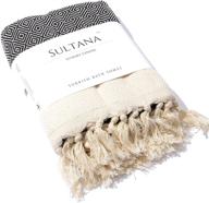 sultana luxury linens - turkish bath towel set: 100% organic cotton | decorative bathroom towel for bath, beach, pool, travel, spa, yoga | 40 x 70 inches logo