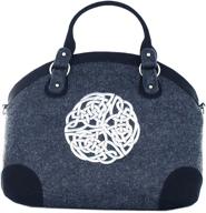 👜 stylish mucros weavers celtic weave wool & pu leather tote handbag - alluring blend of traditional craftsmanship and modern design logo