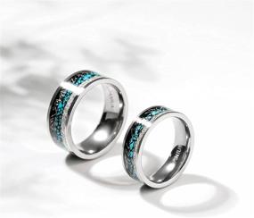 img 3 attached to Turquoise Imitated Meteorite Titanium Women's Jewelry by TIGRADE