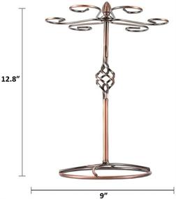 img 3 attached to 🍷 Элегантная стойка для бокалов из золотого металла с держателями и 6 крючками - организатор для хранения стекла Jolitac для дома в бронзовом цвете.