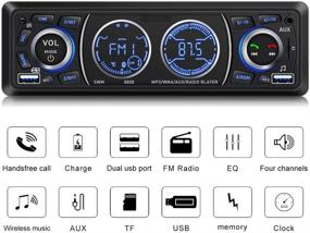 img 4 attached to 🚗 Улучшенная автомобильная стереосистема: Single Din с Bluetooth, быстрой зарядкой USB, SD-картой, AUX-входом и беспроводным пультом дистанционного управления.