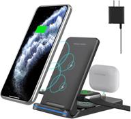 🔌 convenient 3-in-1 wireless charging station for apple products: foldable, portable & fast charging dock for apple watch, airpods, iphone logo