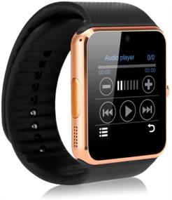 img 4 attached to 📱 ZOMTOP GT08 Smart Watch: Touch Screen Bluetooth Wristwatch with Camera/SIM Card Slot, Pedometer Analysis, Sleep Monitoring - Android & iOS Compatible (Gold+Black)