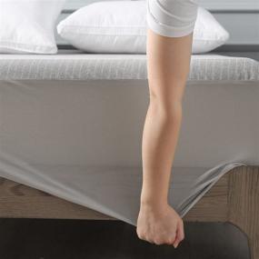 img 1 attached to Protect Your Queen Mattress with Bedecor's Stylish Grey Stripe Cover - Waterproof, Breathable, and Fits Up to 18" Deep - 2 Pack