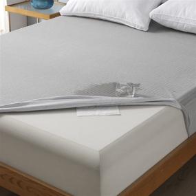 img 4 attached to Protect Your Queen Mattress with Bedecor's Stylish Grey Stripe Cover - Waterproof, Breathable, and Fits Up to 18" Deep - 2 Pack