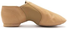 img 1 attached to 👞 Dance Basix Slip-On Split Sole Jazz Shoes - Leather Dance Footwear