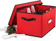 🎄 zober christmas light storage box - high-quality 600d oxford, 4 plastic light storage wraps included, designed to safely store and organize up to 800 holiday christmas lights bulbs, with durable reinforced stitched handles logo