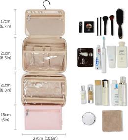 img 3 attached to 🛍️ BAGSMART Hanging Travel Toiletry Bag – TSA Approved Transparent Cosmetic Organizer and Detachable Makeup Pouch – Perfect for Full Sized Toiletries (Pink)