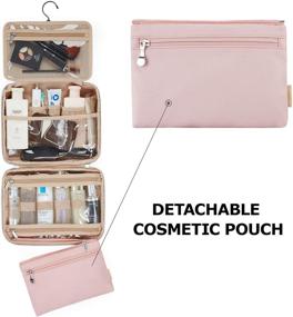 img 1 attached to 🛍️ BAGSMART Hanging Travel Toiletry Bag – TSA Approved Transparent Cosmetic Organizer and Detachable Makeup Pouch – Perfect for Full Sized Toiletries (Pink)