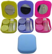 💼 convenient 4-pack colorful contact lens case kit with mirror: durable, compact, and portable storage solution logo