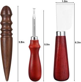 img 3 attached to 🔪 Premium 6-Piece Leather Knife Set for Precise Leather Craft Cutting - Includes 4 Edge Bevelers, Leather Cutting Knife, and Sandalwood Craft Device - Sizes 1.5mm, 1.2mm, 1.0mm, 0.8mm