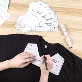 img 1 attached to 👕 9 PCS Tshirt Ruler: Ultimate Guide Set for T-Shirt Sublimation Printing and HTV Heat Transfer Vinyl - Perfect Alignment Tool for Cricut Heat Press (White)