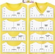 👕 9 pcs tshirt ruler: ultimate guide set for t-shirt sublimation printing and htv heat transfer vinyl - perfect alignment tool for cricut heat press (white) logo