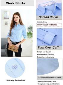 img 2 attached to Esabel.C Women's Regular Fit Button Down Shirts with Long Sleeves, made from Stretch Cotton for Work Blouse