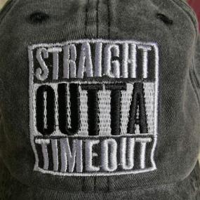 img 2 attached to 🧢 Stylish & Adjustable: Waldeal Boys' Embroidered Straight Outta Timeout Ponytail Hat for Kids - Perfect High Bun Ponycap!