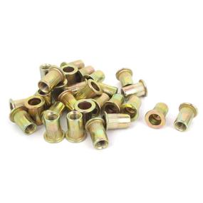 img 1 attached to 🔩 30pcs - M6x15mm Metric Flat Head Blind Rivet Nut Insert Nutsert - Pack of 30 by uxcell (a15072400ux0462)