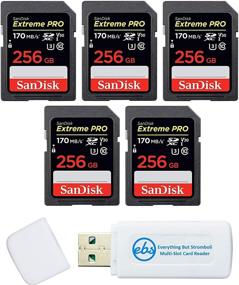 img 4 attached to Карта памяти SanDisk (пять штук) объемом 256 ГБ Extreme Pro работает с цифровой зеркальной камерой DSLR 4K V30 UHS-I (SDSDXXY-256G-GN4IN) в комплекте с (1) комбинированным считывателем Everything But Stromboli (TM)