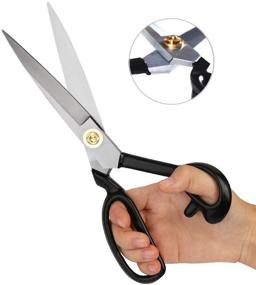 img 1 attached to Sewing Scissors 10 Inch - Tailors Heavy Duty High Carbon Steel Sharp Blades Shears For Fabric Leather Cloth Paper Sewing Dressmaking Tailoring Altering(Right-Handed) Sewing