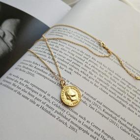 img 3 attached to 🕊️ Exquisite Carved Gold Coin Pendant Necklace - 925 Sterling Silver, 18K Gold Plated - Elegant Round Chain Goddess Worship Celebrity Medal - Reversible Keepsake - Chic Choker Fashion Jewelry in a Gift Box