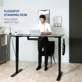 img 3 attached to 🖥️ FLEXISPOT EP4 Electric Standing Desk: Height Adjustable Desk with USB Charging and Hooks, 48"x24" Dual Motor Stand Up Desk - Black Frame & Black/Greystone Top