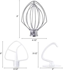 img 3 attached to KSM150 Mixer Kit: Dough Hook, Wire Whip, Coated Paddle with Scraper — Stand Mixers Repair Set for Kenmore, Roper, and Maytag Models in Easy Kitchen Installation