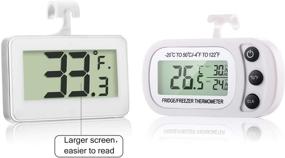 img 2 attached to 🌡️ Digital Refrigerator Freezer Thermometer - LCD Display, Waterproof, with Hook for Temperature Reading (1)