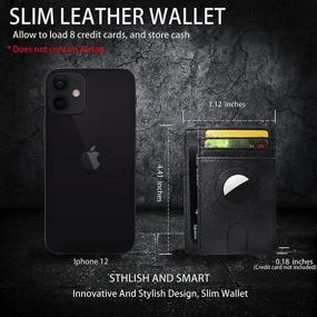 img 2 attached to 📱 Держатель кошелька Airtag Slim с блокировкой RFID для мужчин с подарочной коробкой, 8 слотов многофункциональный кошелек и чехол-кейс для Apple AirTag.