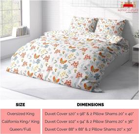 img 2 attached to 🌿 Kotton Culture Printed Duvet Cover Set 600 TC - Rain Forest Nature Pattern, Queen/Full - Zipper Closure & Corner Ties with 2 Pillow Shams - Plush Bohemian Bedding