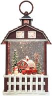 🎄 victory creative barn house christmas snow globe: festive lighted lantern with swirling glitter, music, battery operated & timer логотип