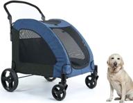 🐾 premium totoro ball 4-wheel dog stroller: jogger wagon for large or 2 dogs, foldable travel carriage - up to 133 lbs logo