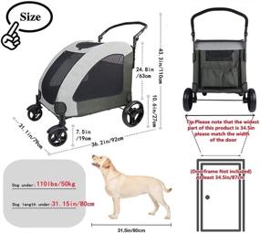 img 3 attached to 🐾 Premium Totoro Ball 4-Wheel Dog Stroller: Jogger Wagon for Large or 2 Dogs, Foldable Travel Carriage - Up to 133 lbs