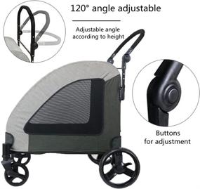 img 2 attached to 🐾 Premium Totoro Ball 4-Wheel Dog Stroller: Jogger Wagon for Large or 2 Dogs, Foldable Travel Carriage - Up to 133 lbs