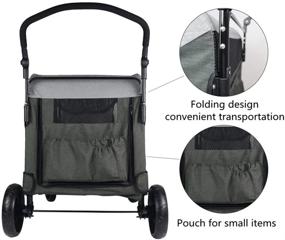 img 1 attached to 🐾 Premium Totoro Ball 4-Wheel Dog Stroller: Jogger Wagon for Large or 2 Dogs, Foldable Travel Carriage - Up to 133 lbs