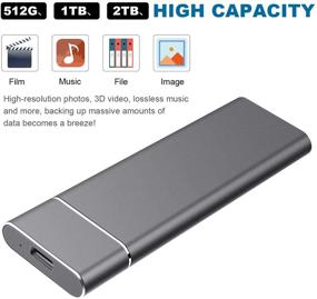 img 2 attached to 💽 Portable Hard Drive 1TB for PC, Laptop, Xbox One - External HDD Mini Drive (Silver, 1TB)