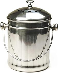 img 4 attached to 🌱 RSVP International Endurance Stainless Steel Compost Pail, 1/2 Gallon Capacity, with Charcoal Filters for Odor Control, Dishwasher Safe – Keep Food Scraps & Organic Waste for Nutrient-Rich Soil