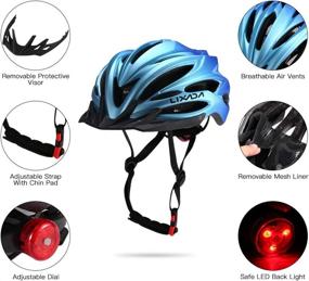 img 3 attached to 🚴 Lixada Adult Bike Helmet: Lightweight, Breathable Safety Gear with Detachable Sun Visor, Rear Light – Ideal for Women and Men Cycling Mountain Bicycle Road Bike, 22.8-24.4in