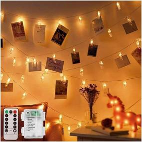 img 4 attached to 🌟 CADNLY String Lights with Clips - Decorative LED Fairy Lights for Polaroid Pictures - Battery Operated Bedroom Wall Display - Dorm Room Decor