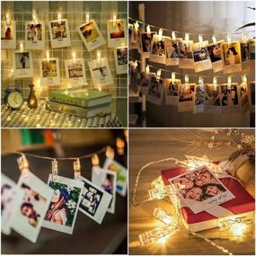 img 3 attached to 🌟 CADNLY String Lights with Clips - Decorative LED Fairy Lights for Polaroid Pictures - Battery Operated Bedroom Wall Display - Dorm Room Decor